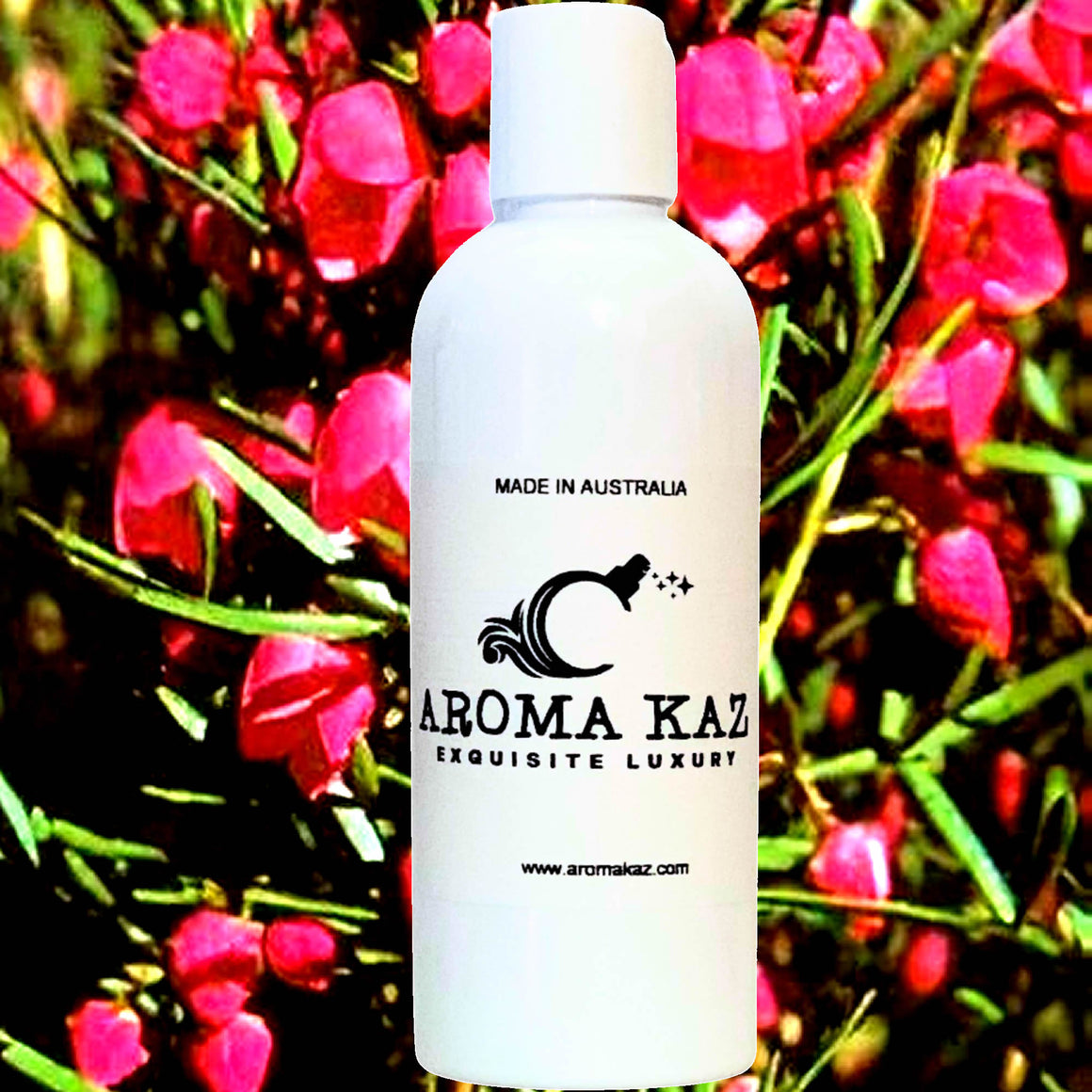 Australian Red Boronia Body Massage Oil – vegan, cruelty-free rich native floral aroma, handmade in Australia.