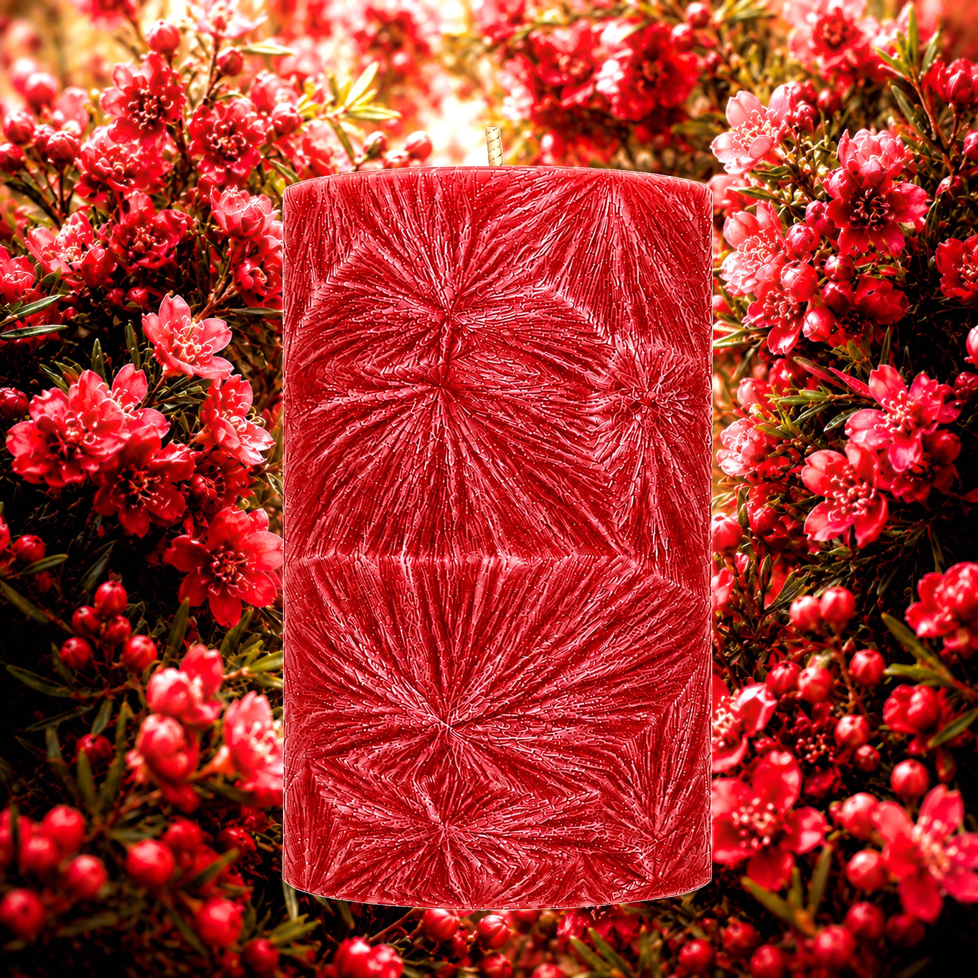 Australian Red Boronia Pillar Candle