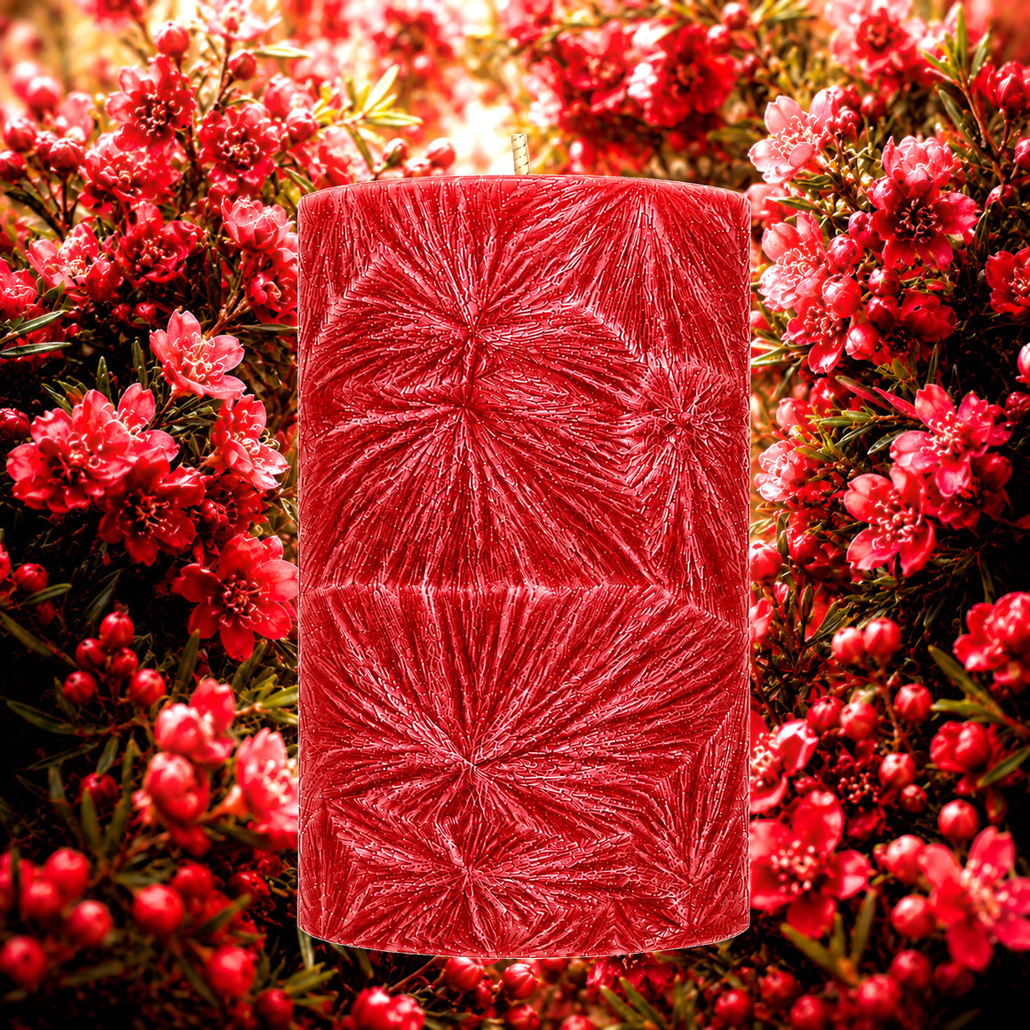 Australian Red Boronia Pillar Candle