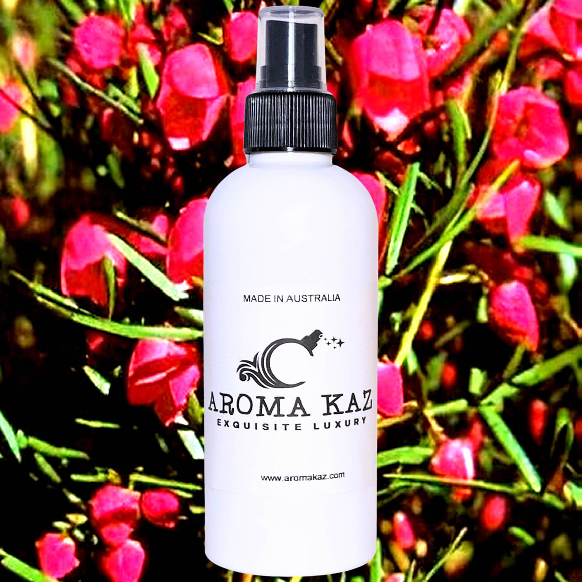 Australian Red Boronia Body Spray Mist – vegan, cruelty-free body spray featuring rich native floral aroma, handmade in Australia.