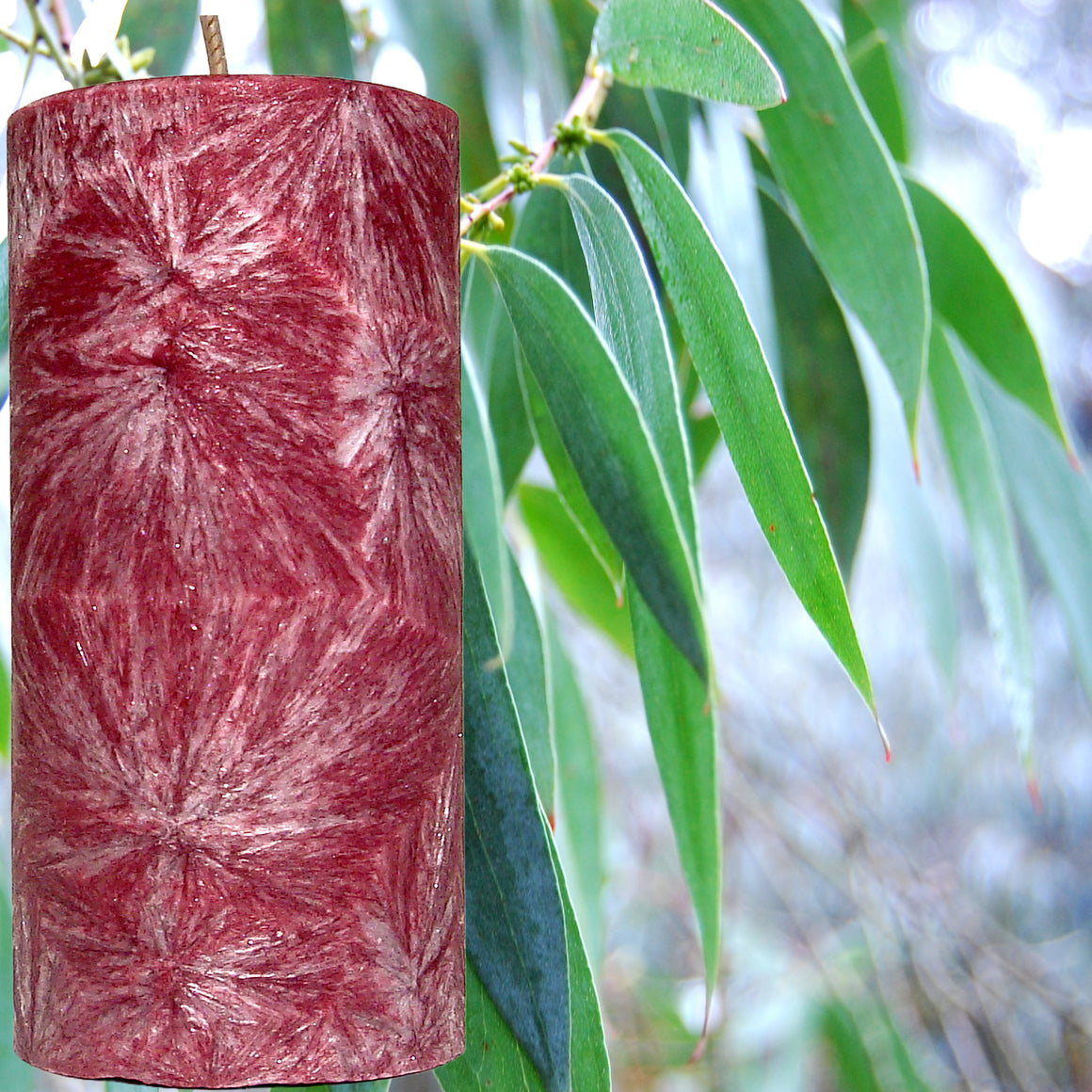 Australian Eucalyptus Scented Palm Wax Pillar Candle Hand Poured