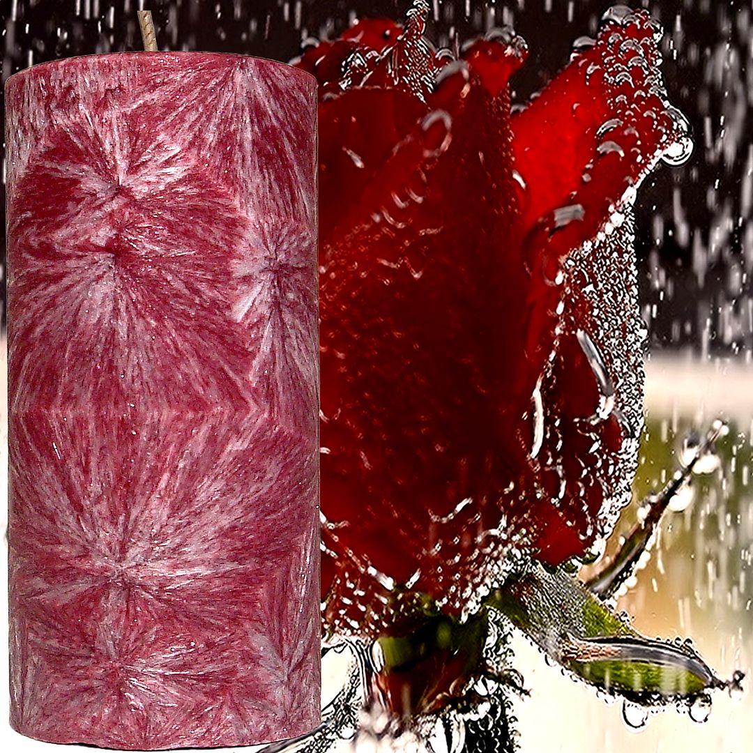 Australian Sandalwood Rose Scented Palm Wax Pillar Candle