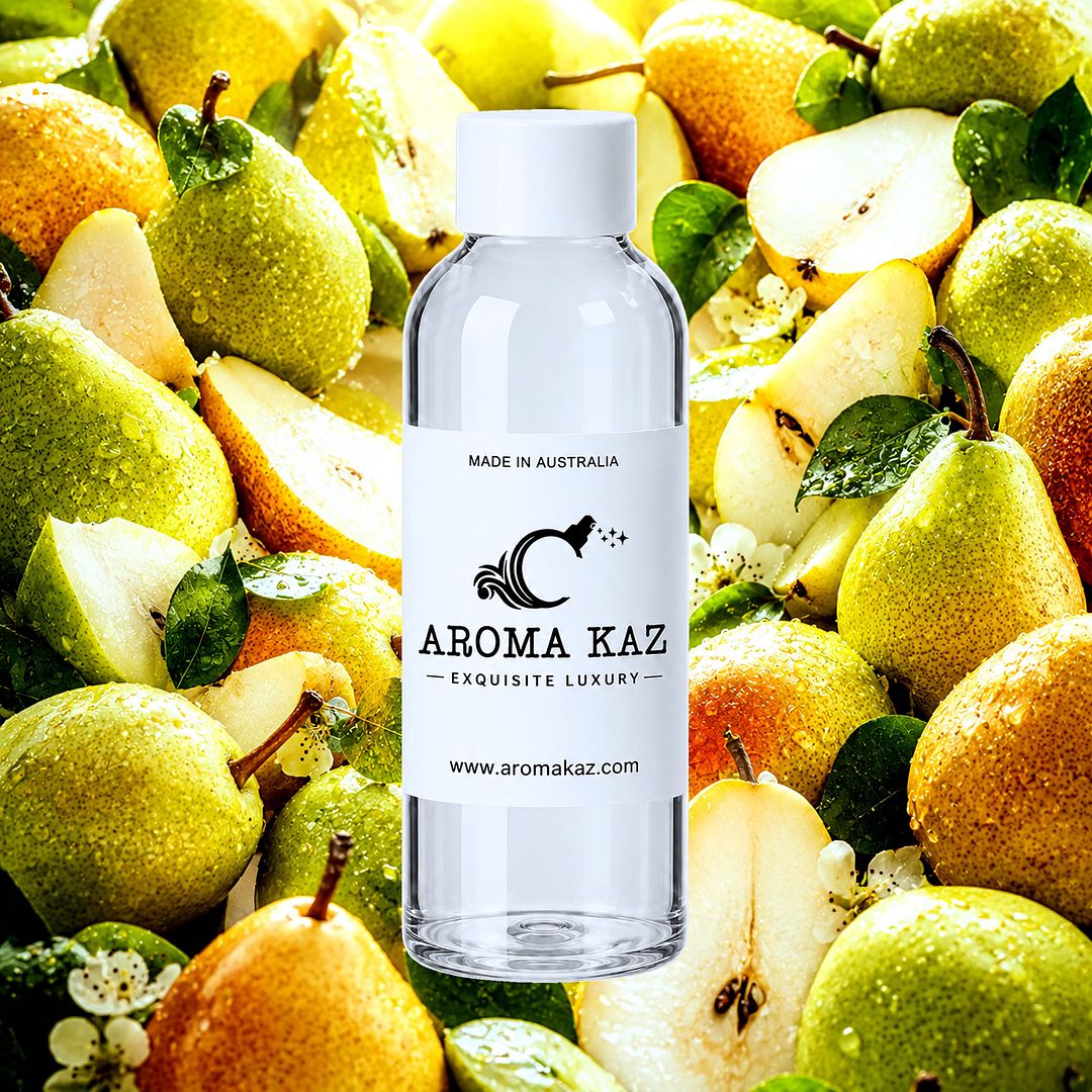 French Pears fragrance oil for candle making, soap making and perfume blending – vegan, cruelty-free featuring juicy sweet pear undertones, handmade in Australia.