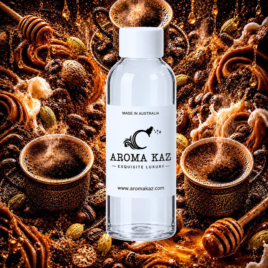Turkish Mocha fragrance oil for candle making, soap making and perfume blending – vegan, cruelty-free featuring rich coffee, sweet honey and exotic spice, handmade in Australia.
