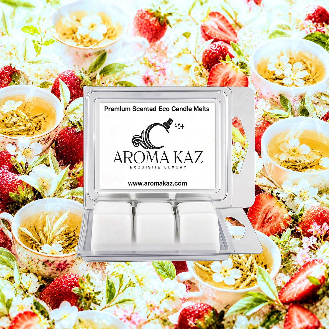 White Tea & Strawberries eco soy wax melts – vegan, cruelty-free featuring juicy strawberries and sweet white tea, handmade in Australia.