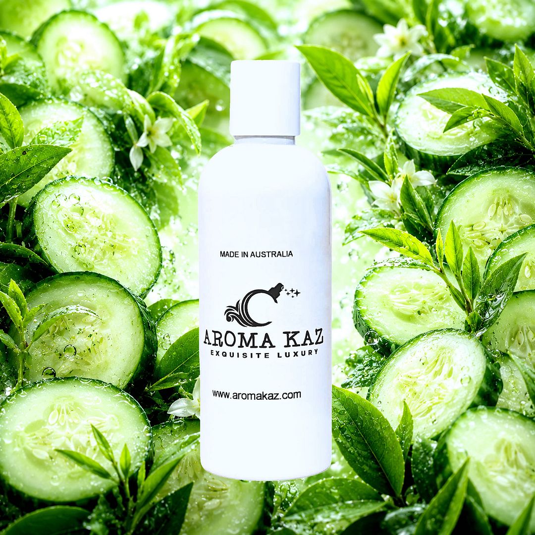 Green Tea & Cucumber Body Wash Shower Gel – vegan, cruelty-free featuring refreshing cucumber and calming green tea, handmade in Australia.
