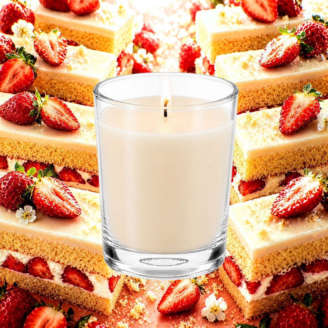 Strawberry Shortcake Scented Votive Candles eco soy plant based – vegan, cruelty-free featuring sweet strawberry shortcake and creamy vanilla, handmade in Australia.
