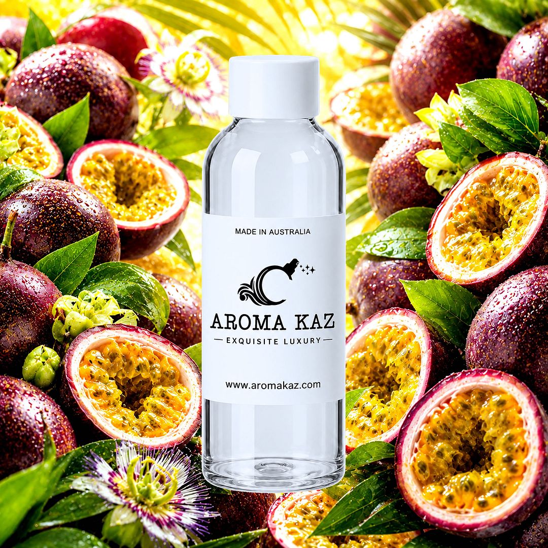 Fresh Passion Fruit fragrance oil for candle making, soap making and perfume blending – vegan, cruelty-free featuring sweet tropical passionfruit, handmade in Australia.