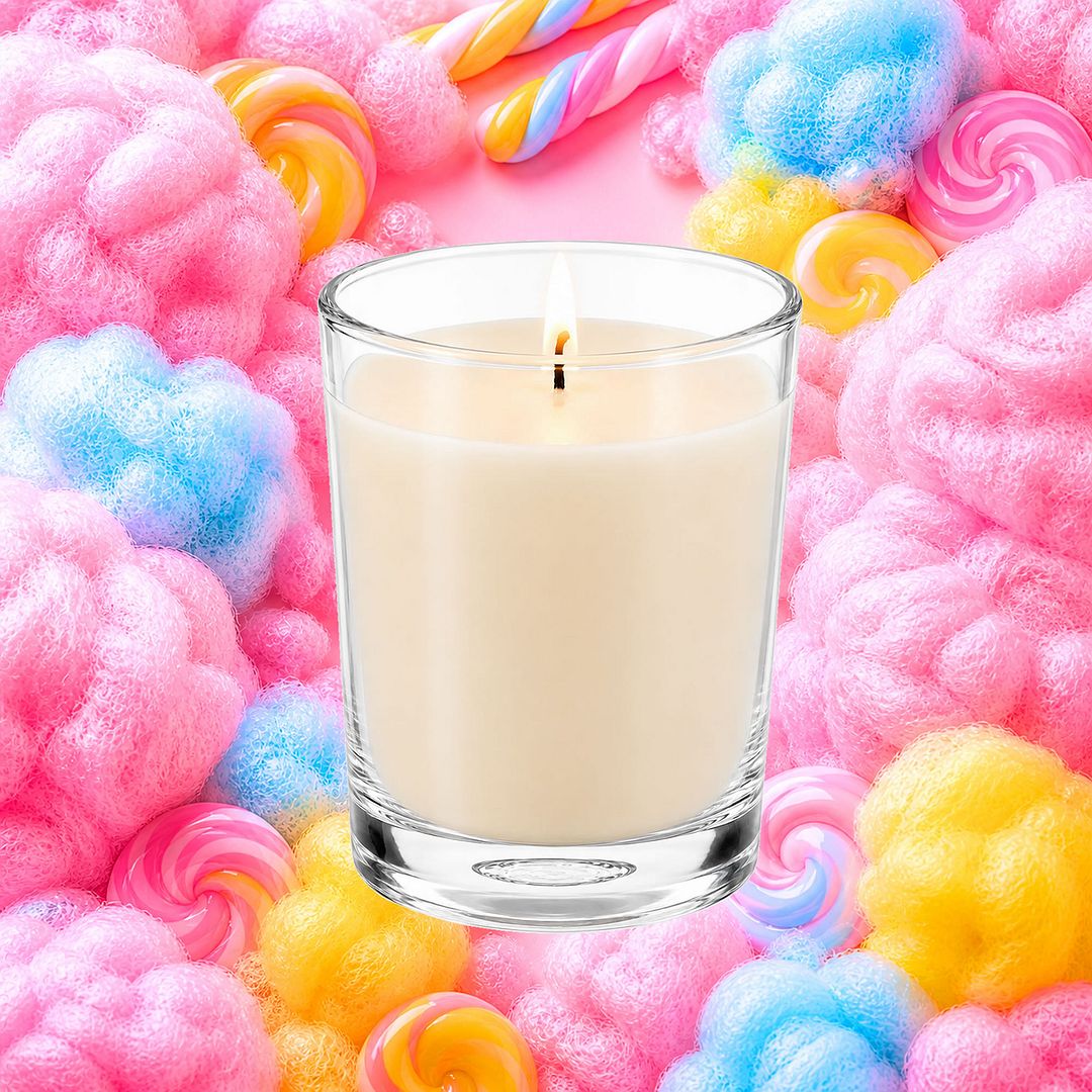 Fairy Floss Scented Votive Candles eco soy plant based – vegan, cruelty-free featuring sugary cotton candy sweetness, handmade in Australia.