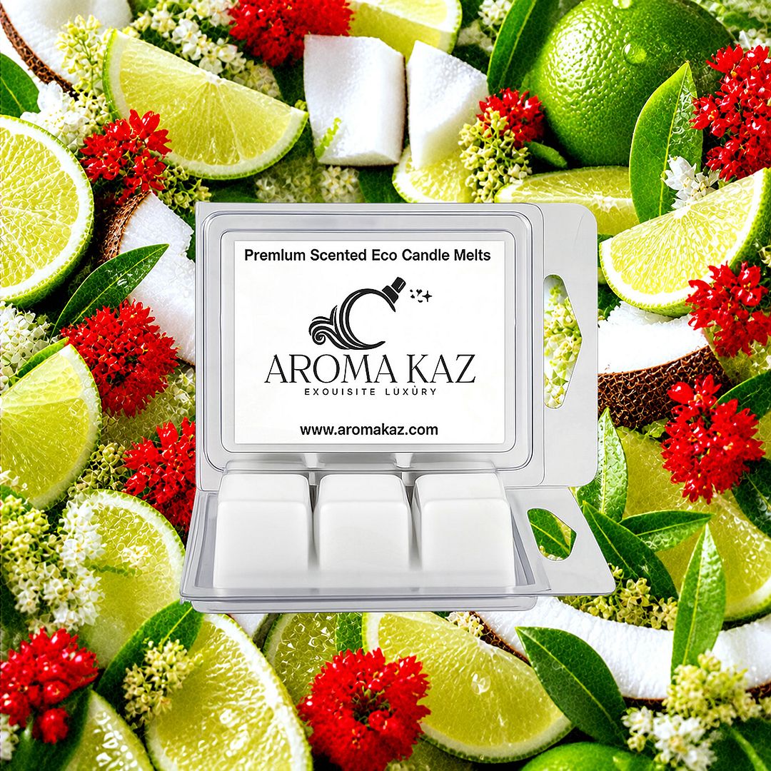 Coconut Lime Verbena eco soy wax melts – vegan, cruelty-free featuring fresh citrus lemon and floral verbena with coconut, handmade in Australia.