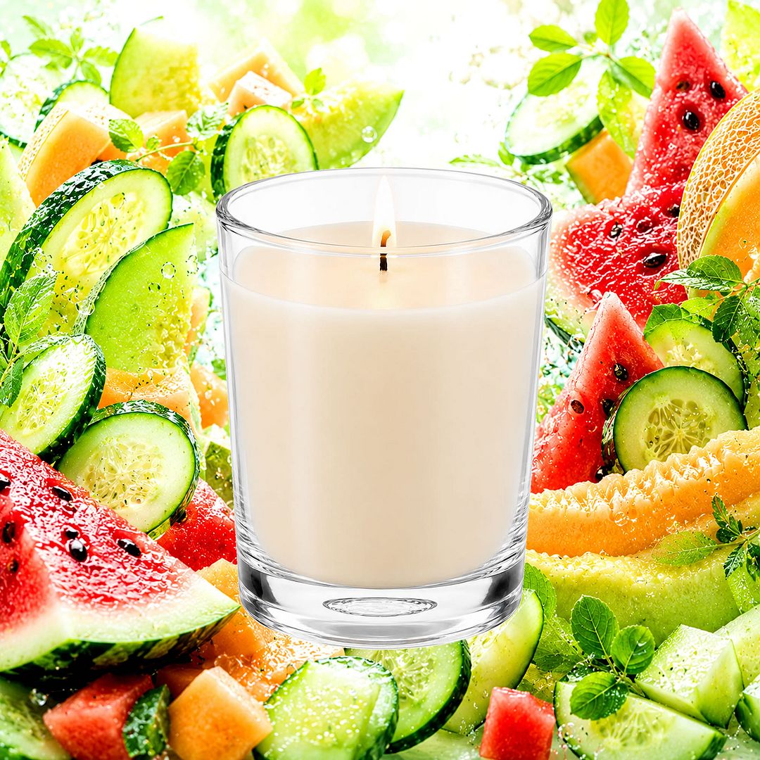 Cucumber Melon Dew Scented Votive Candles eco soy plant based – vegan, cruelty-free featuring crisp cucumber and juicy melon notes, handmade in Australia.