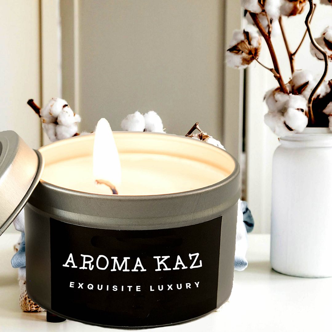 Egyptian Cotton Scented Eco Soy Tin Candles Hand Poured