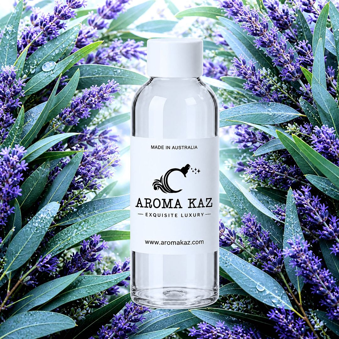 Eucalyptus & Lavender fragrance oil for candle making, soap making and perfume blending – vegan, cruelty-free featuring calming lavender and fresh eucalyptus, handmade in Australia.