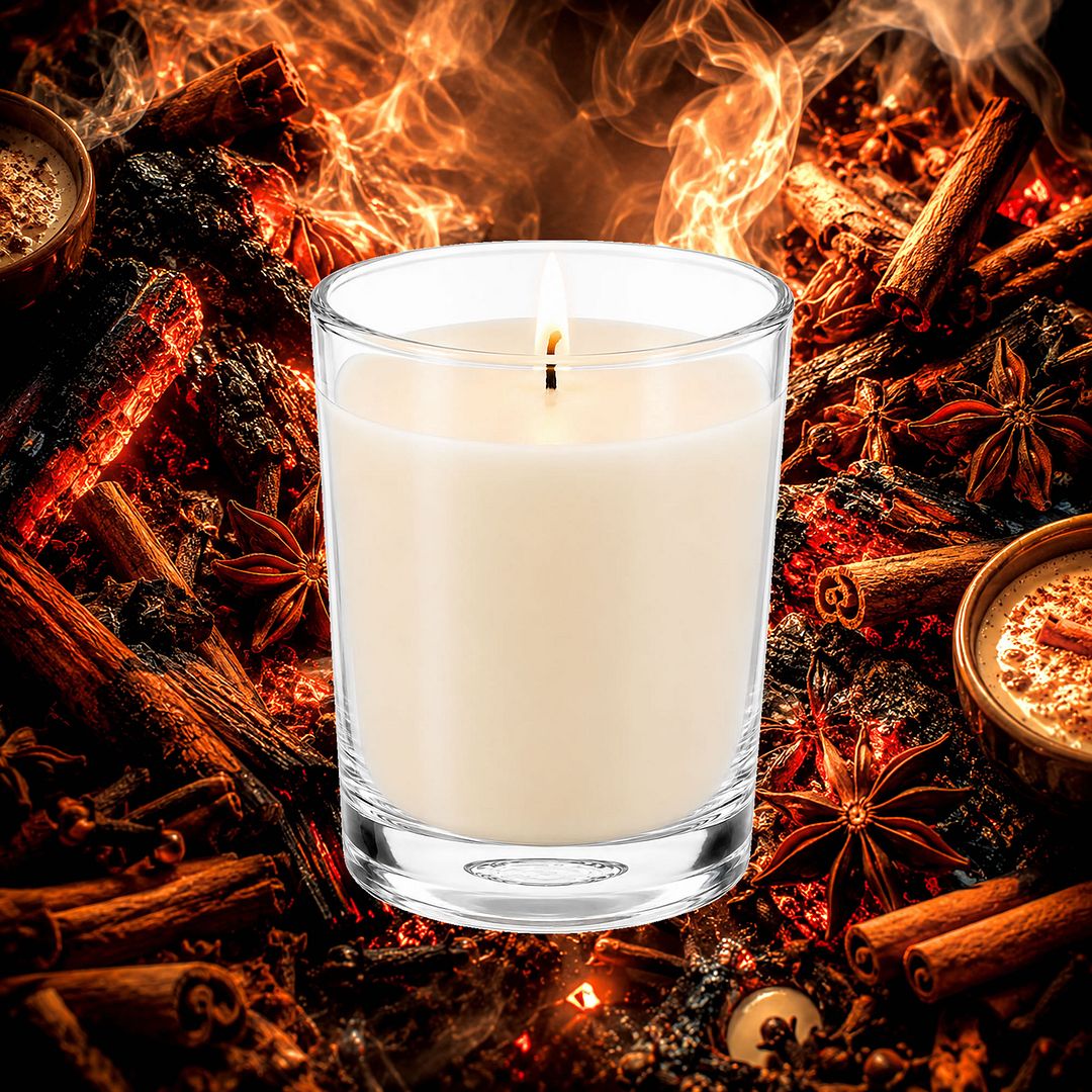 Cozy Fireside Scented Votive Candles eco soy plant based – vegan, cruelty-free featuring a warm smoky fireside aroma, handmade in Australia.