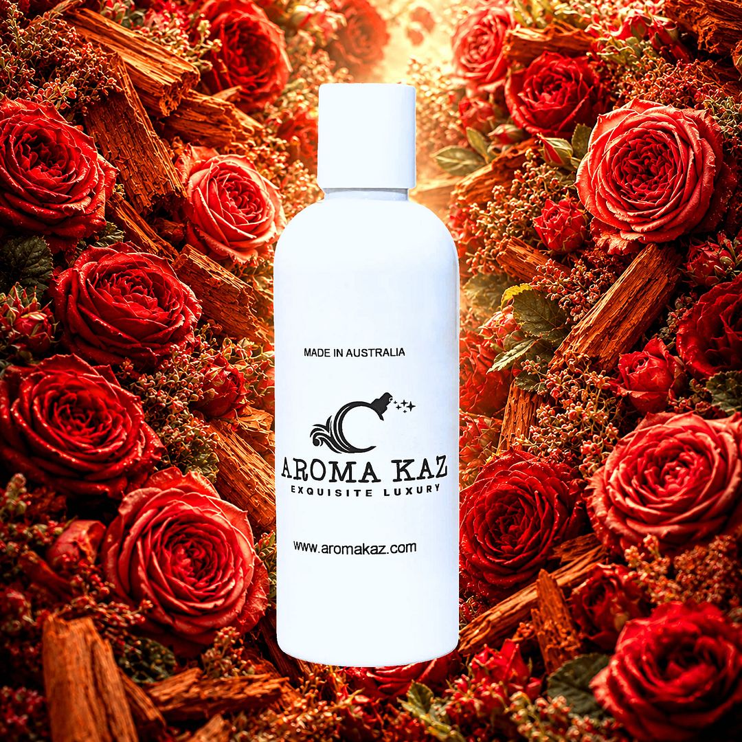 Sandalwood Rose Body Wash Shower Gel – vegan, cruelty-free featuring smooth sandalwood and romantic roses, handmade in Australia.