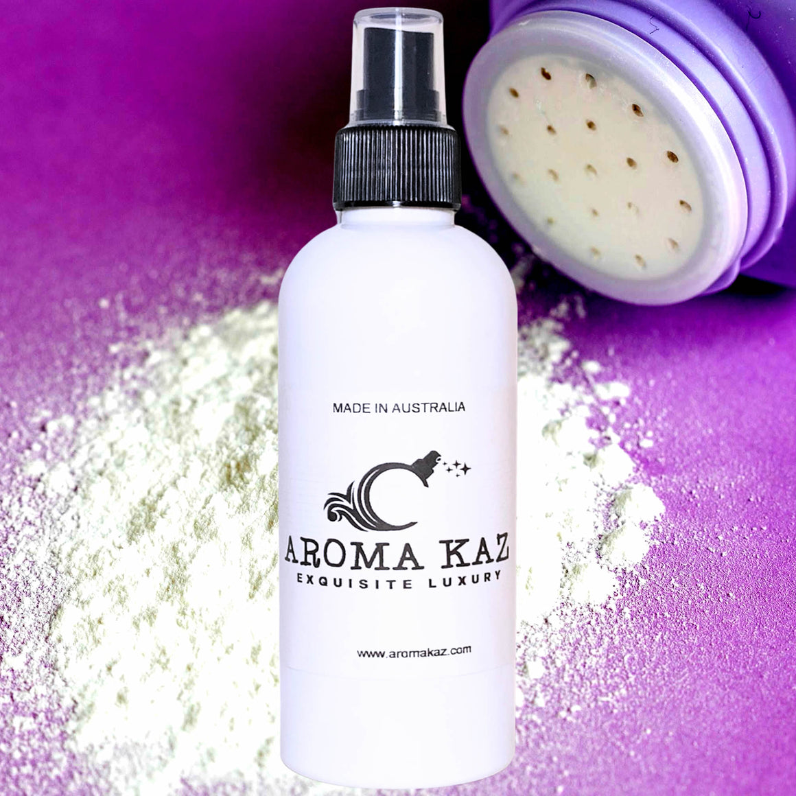 Baby Talc Powder Body Spray Mist – vegan, cruelty-free body spray featuring soft clean powdery aroma, handmade in Australia.