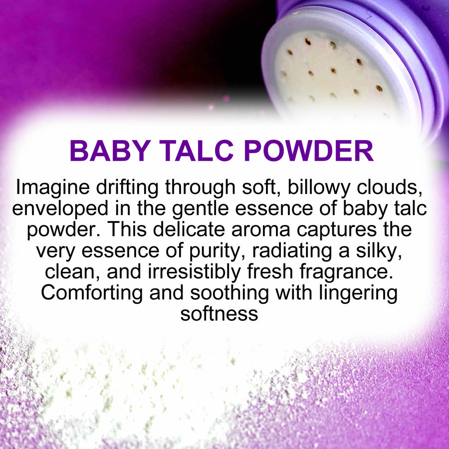 Baby Talc Powder Body Spray Mist – vegan, cruelty-free body spray featuring soft clean powdery aroma, handmade in Australia.