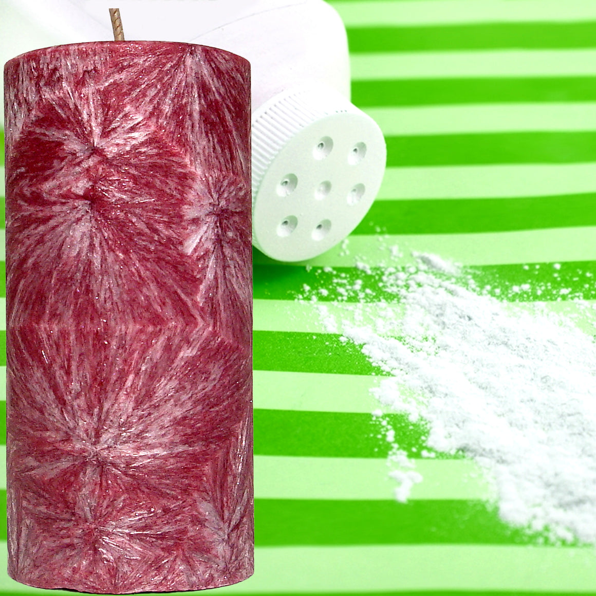 Baby Talc Powder Scented Palm Wax Pillar Candle Hand Poured