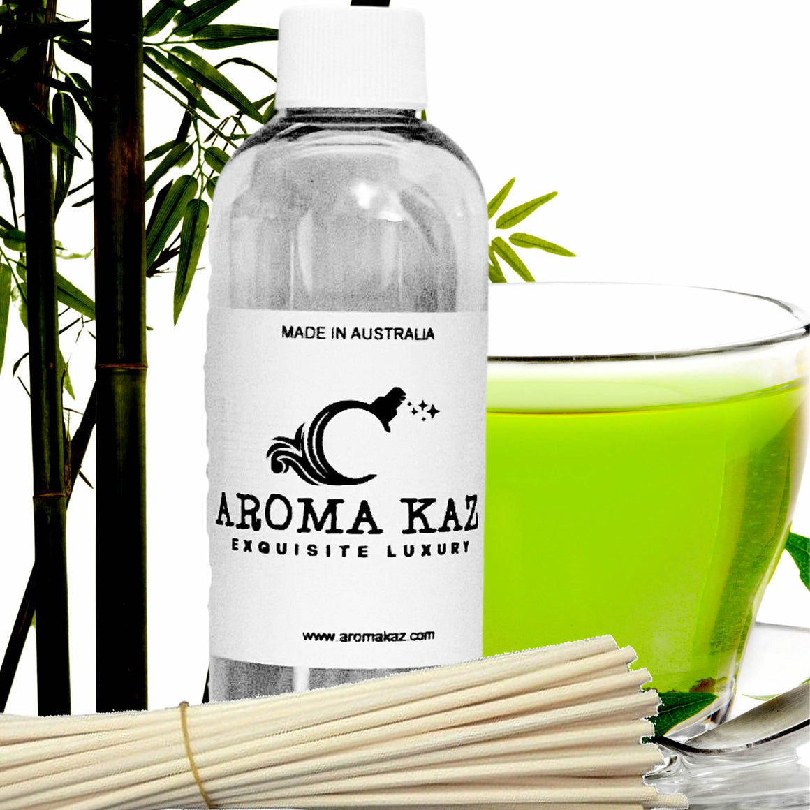 Bamboo & Green Tea Diffuser Fragrance Oil Refill – vegan, cruelty-free featuring refreshing bamboo and green tea aroma, handmade in Australia.