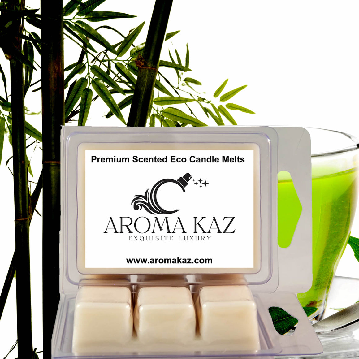 Bamboo & Green Tea eco soy wax melts – vegan, cruelty-free featuring refreshing bamboo and green tea aroma, handmade in Australia.