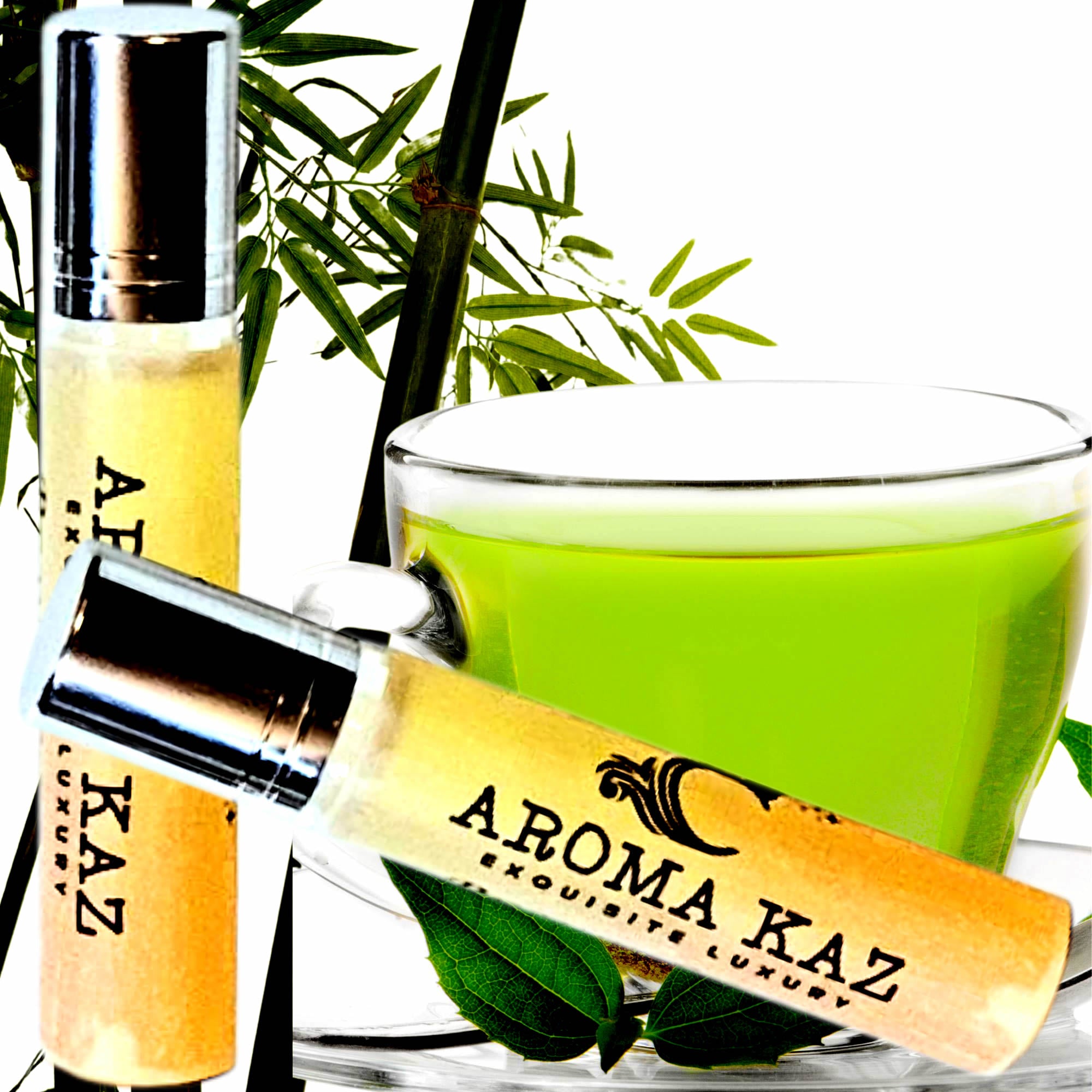 Bamboo & Green Tea Fragrance Roll On – vegan, cruelty-free perfume roll on featuring refreshing bamboo and green tea aroma, handmade in Australia.