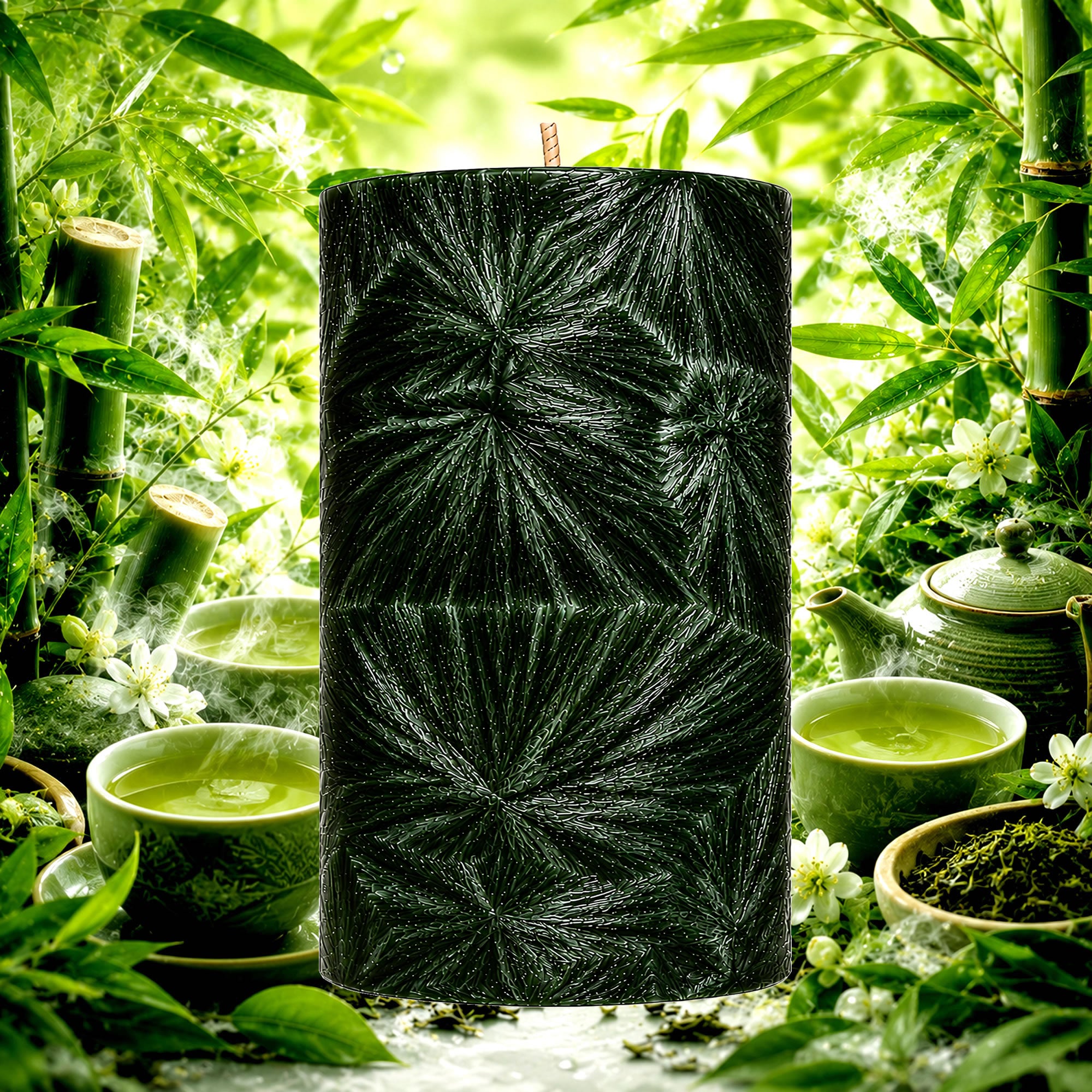 Bamboo & Green Tea Pillar Candle