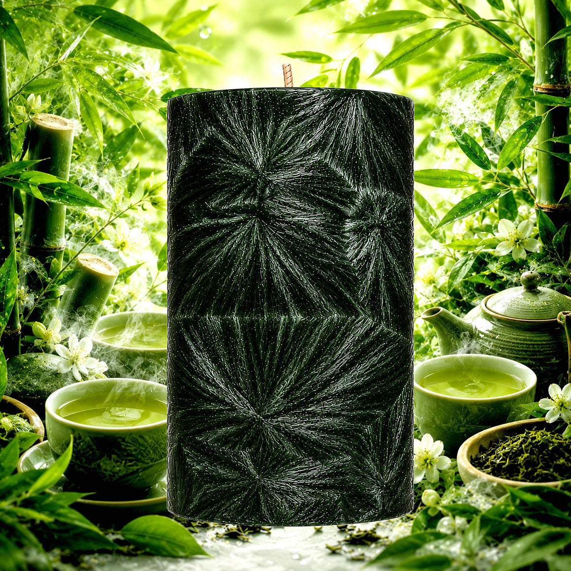 Bamboo & Green Tea Pillar Candle