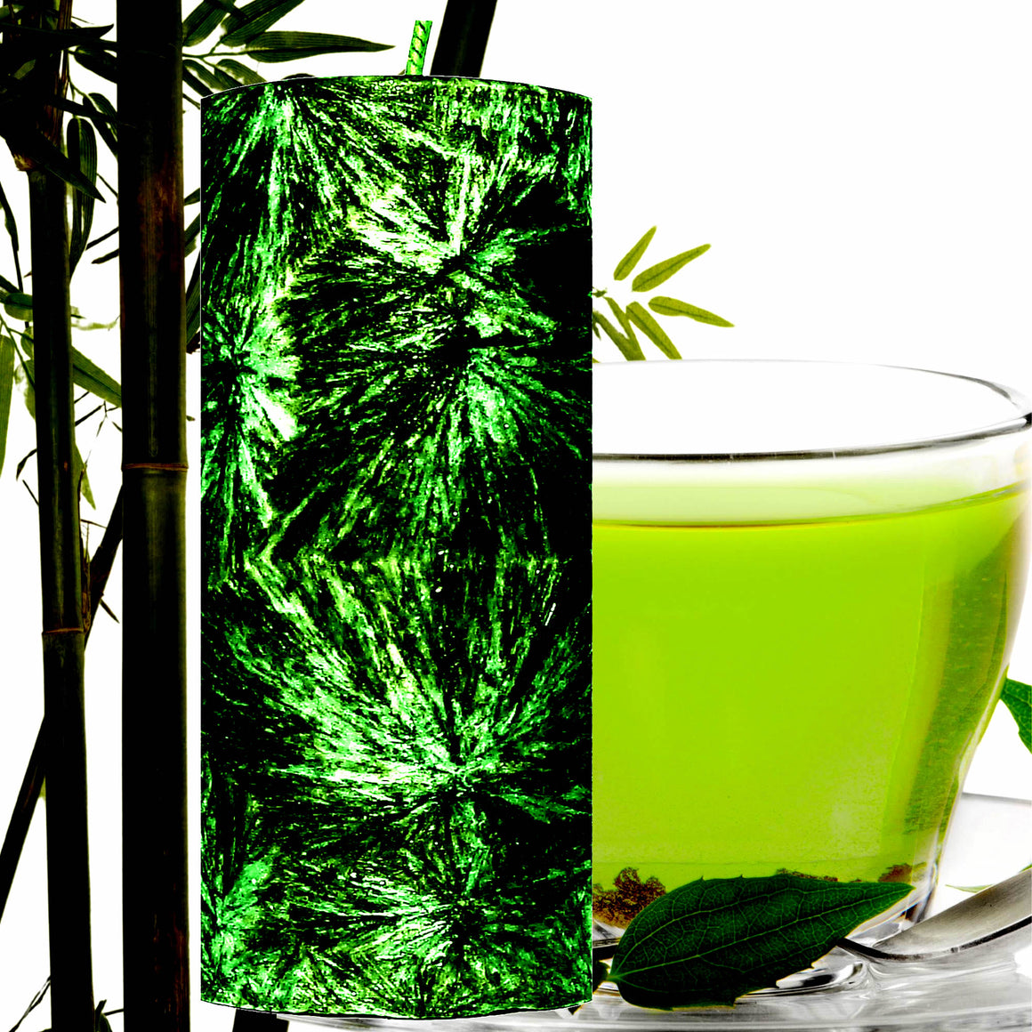 Bamboo & Green Tea Pillar Candle – Plant-Based, Eco-Friendly, Vegan, Cruelty Free