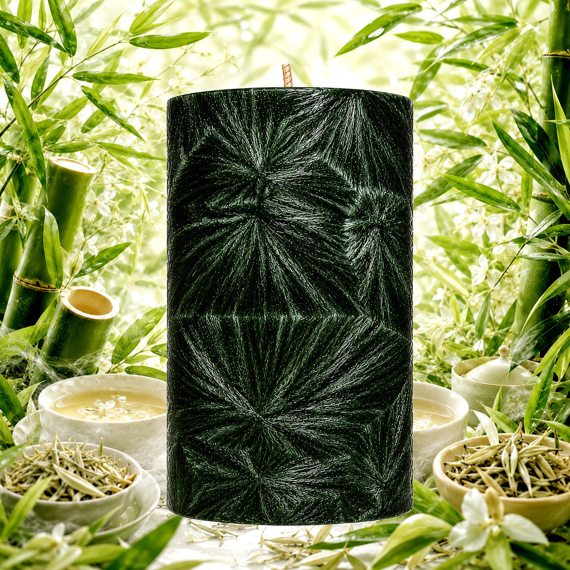 Bamboo & White Tea Pillar Candle