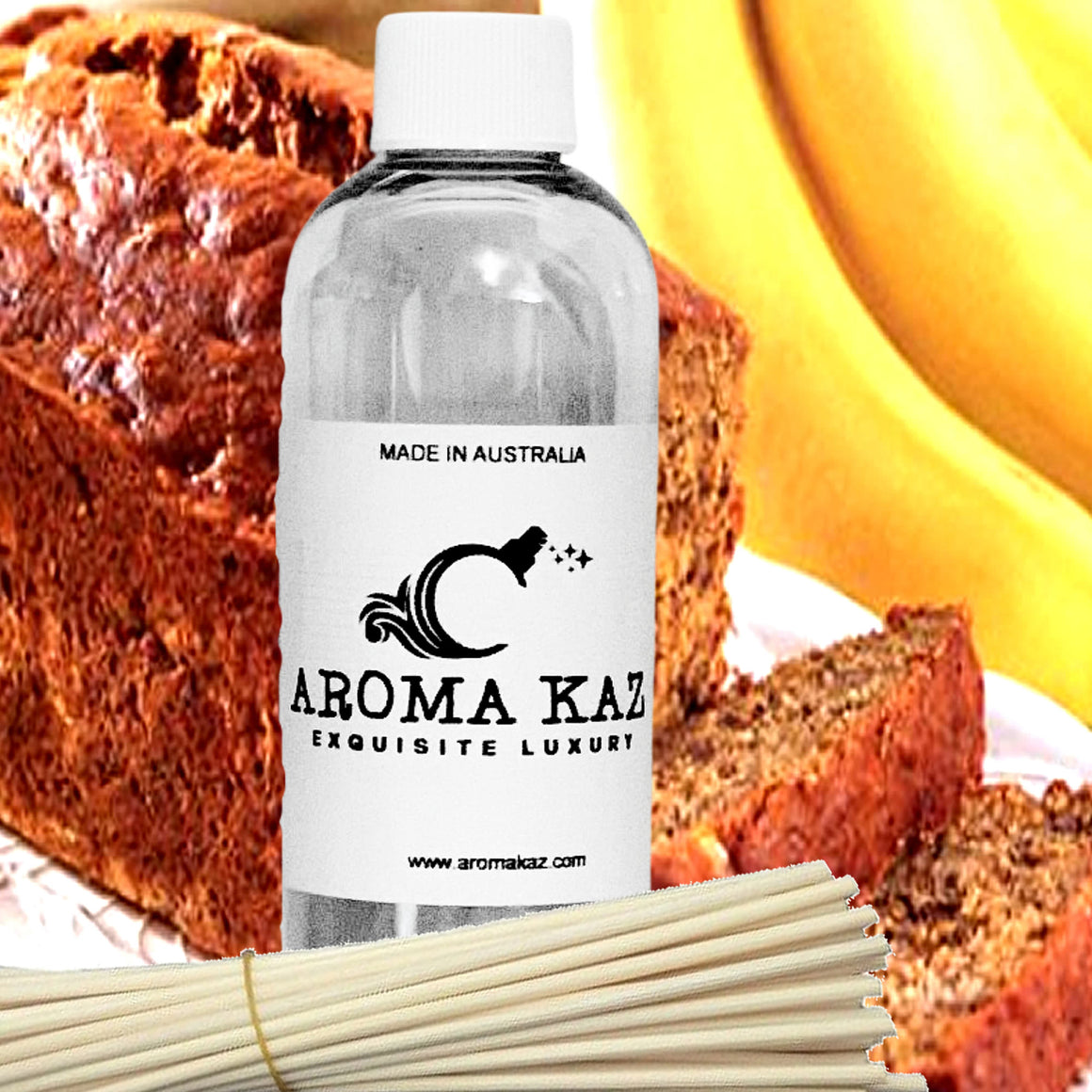 Banana Bread Diffuser Fragrance Oil Refill – vegan, cruelty-free featuring sweet baked banana fragrance, handmade in Australia.