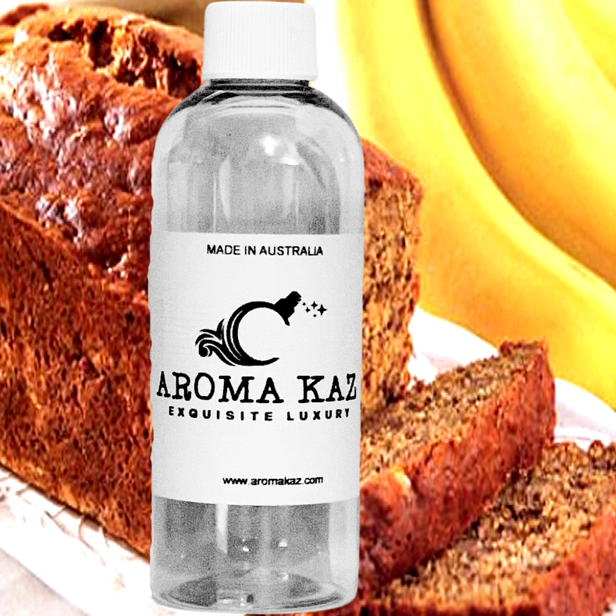Banana Bread fragrance oil for candle making, soap making and perfume blending – vegan, cruelty-free featuring sweet baked banana fragrance, handmade in Australia.