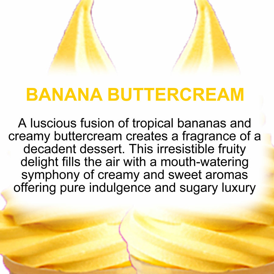 Banana Buttercream Car Air Freshener Spray Deodoriser – eco-friendly, vegan, cruelty-free handmade featuring creamy banana dessert aroma, handmade in Australia.