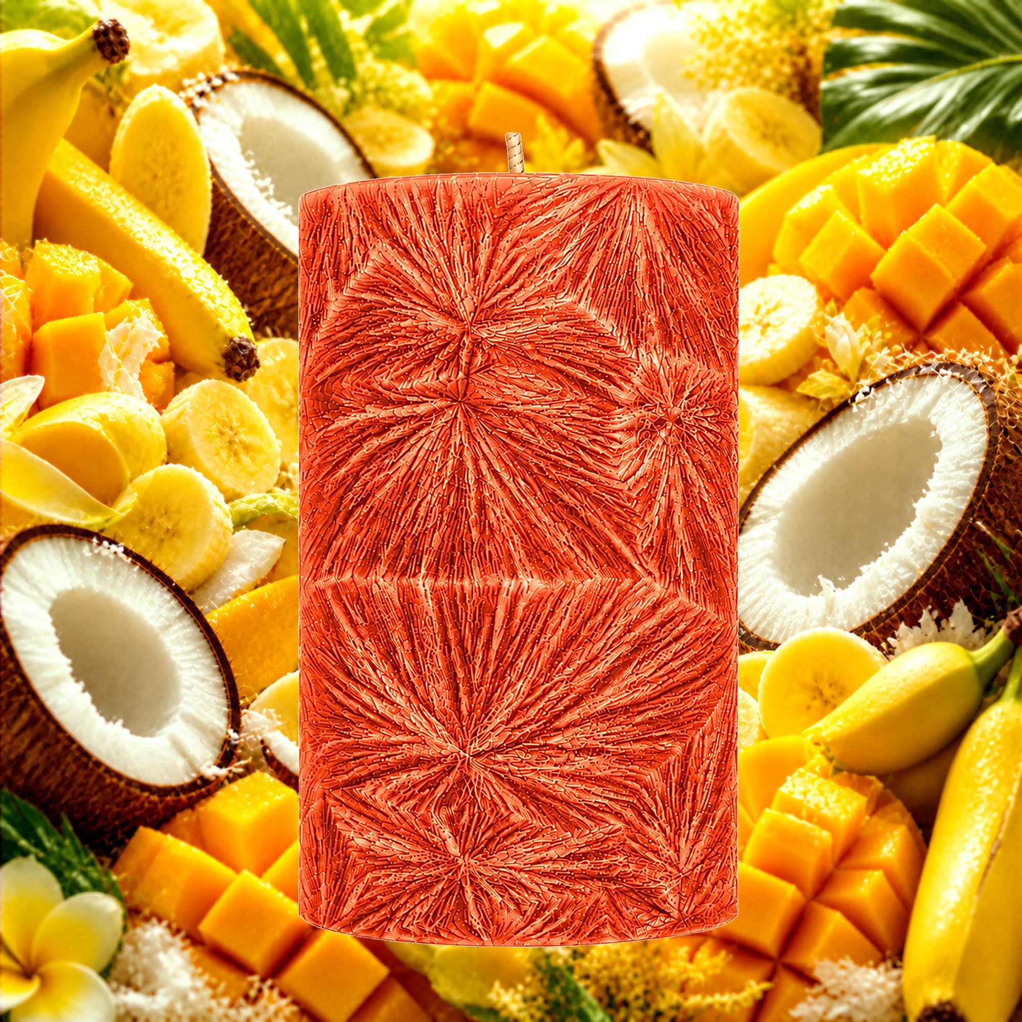 Banana Coconut Mango Pillar Candle