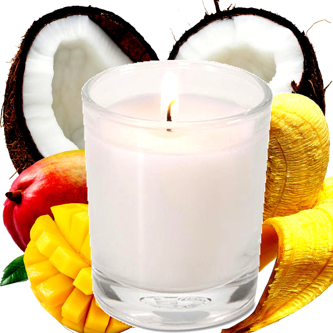 Banana Coconut Mango Eco Soy Votive Candles – Clean Burn, Plant-Based, Vegan & Pet Safe