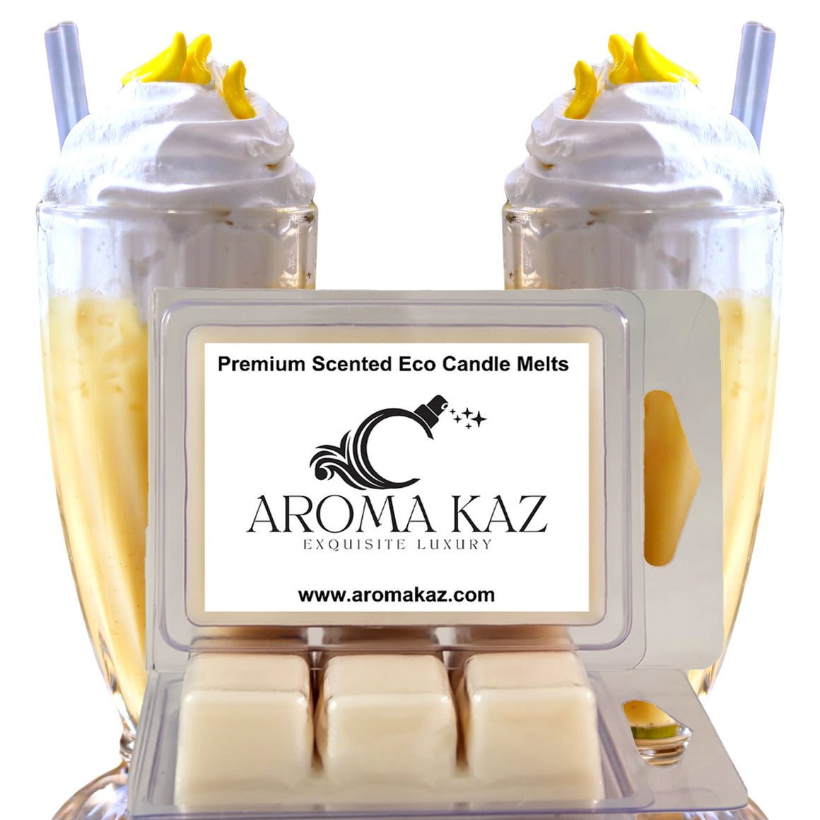 Banana Milkshake eco soy wax melts – vegan, cruelty-free featuring creamy banana milk aroma, handmade in Australia.