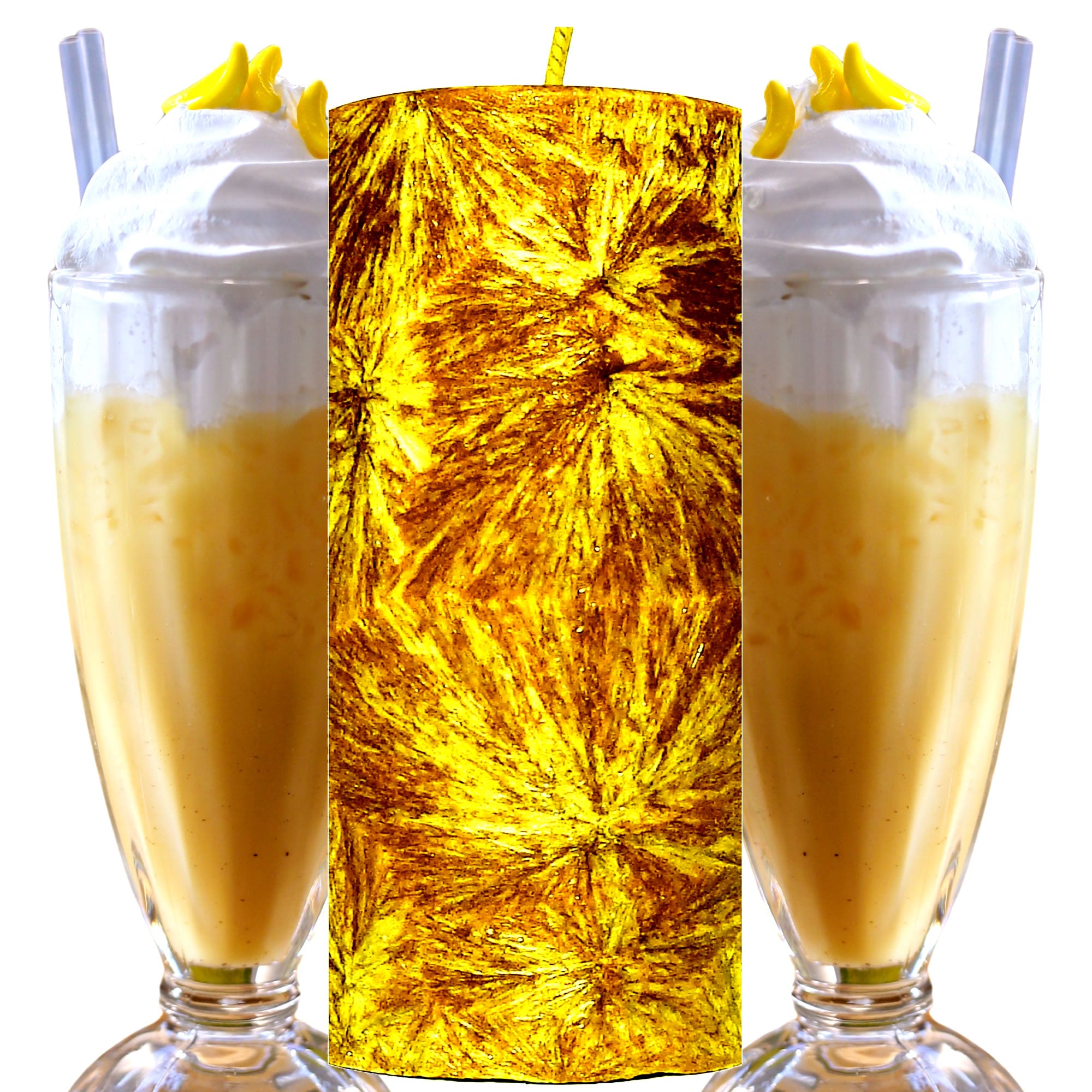 Banana Milkshake Pillar Candle – Plant-Based, Eco-Friendly, Vegan, Cruelty Free