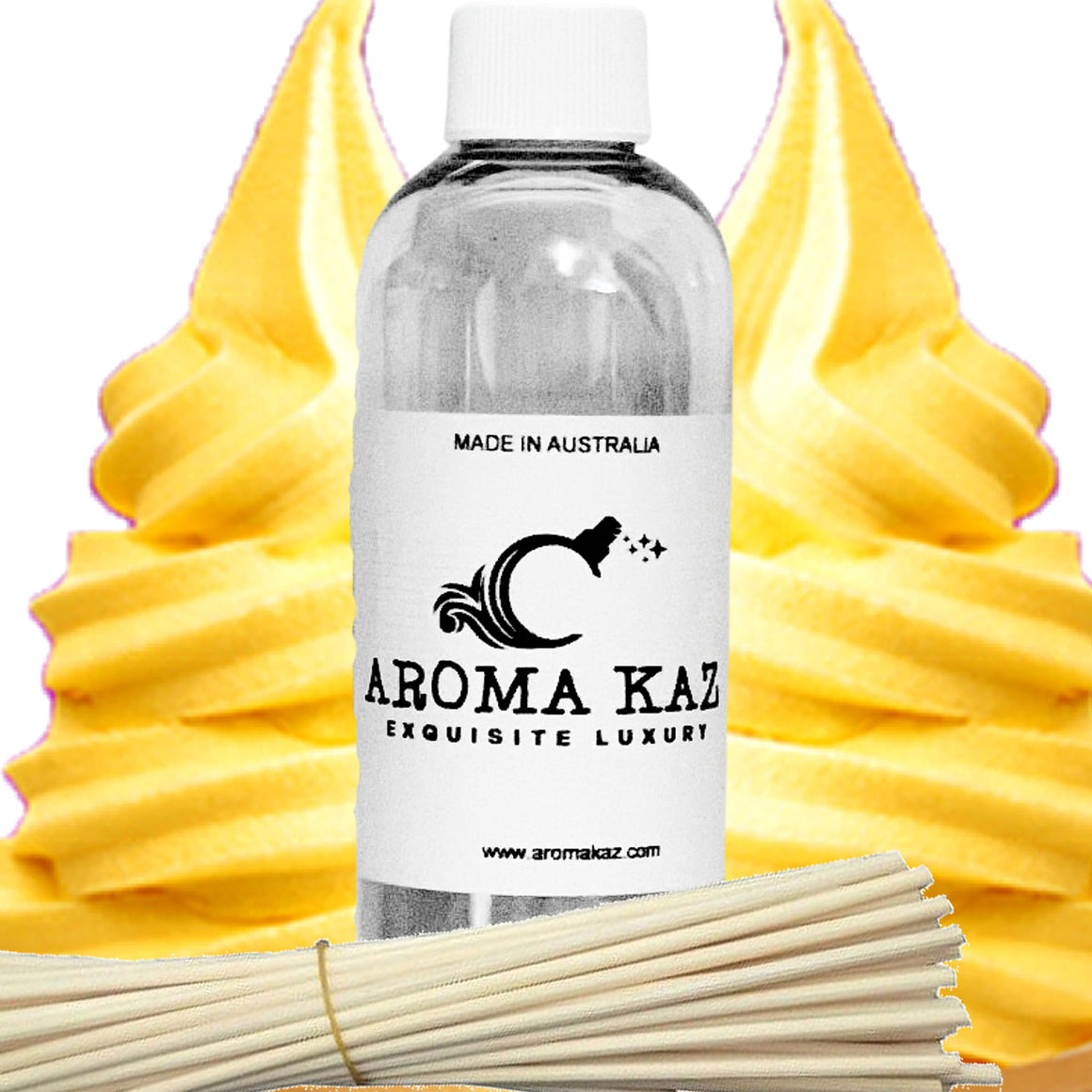 Banana Buttercream Diffuser Fragrance Oil with Reeds – Vegan Cruelty-Free Home Aroma