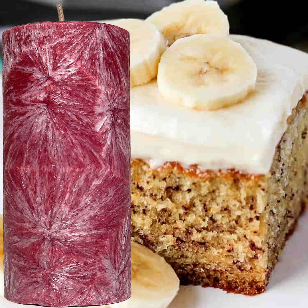 Banana Cake Scented Palm Wax Pillar Candle