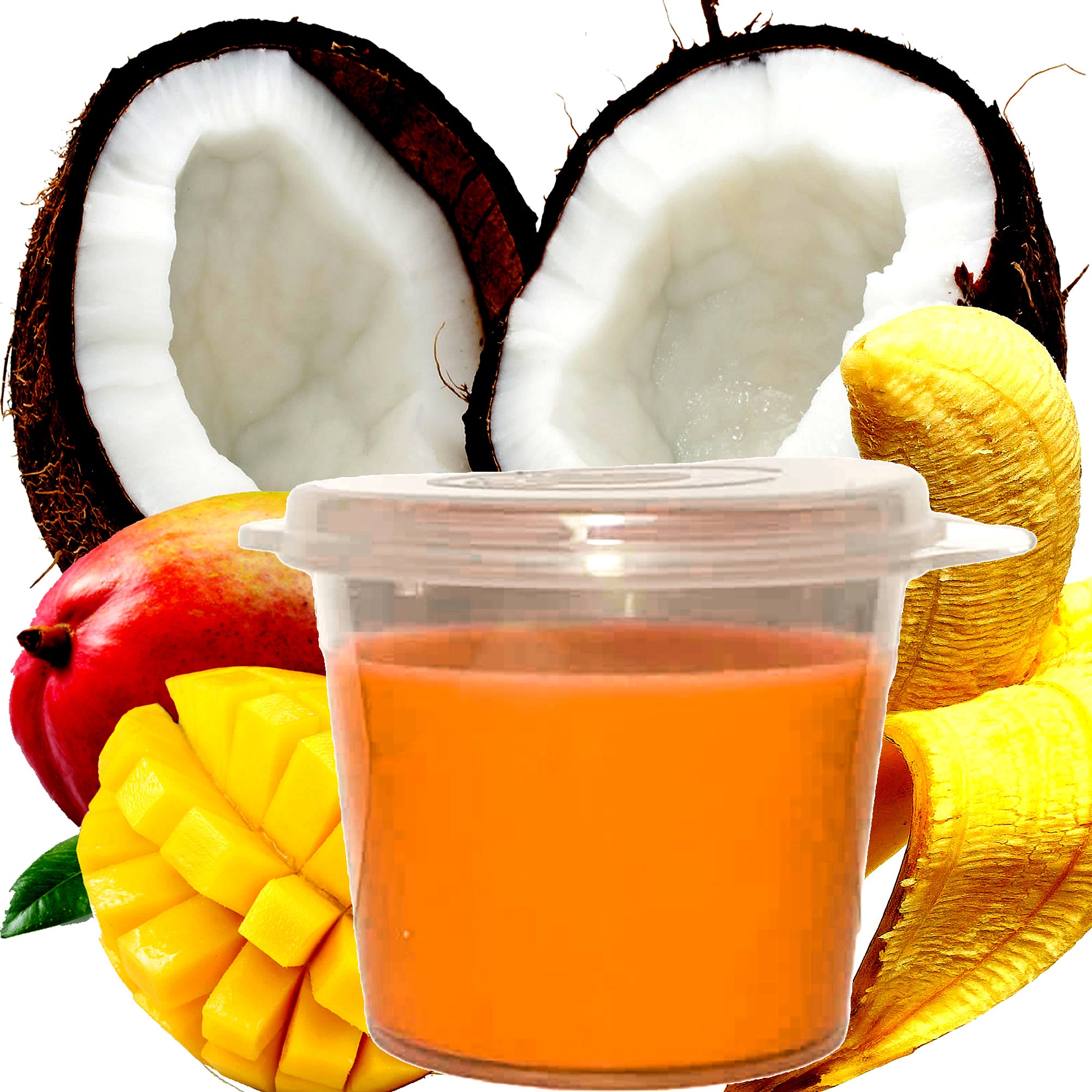 Banana Coconut Mango Soy Candle Melt Shot Pots – Plant-Based, Vegan, Cruelty-Free, Hand-Poured