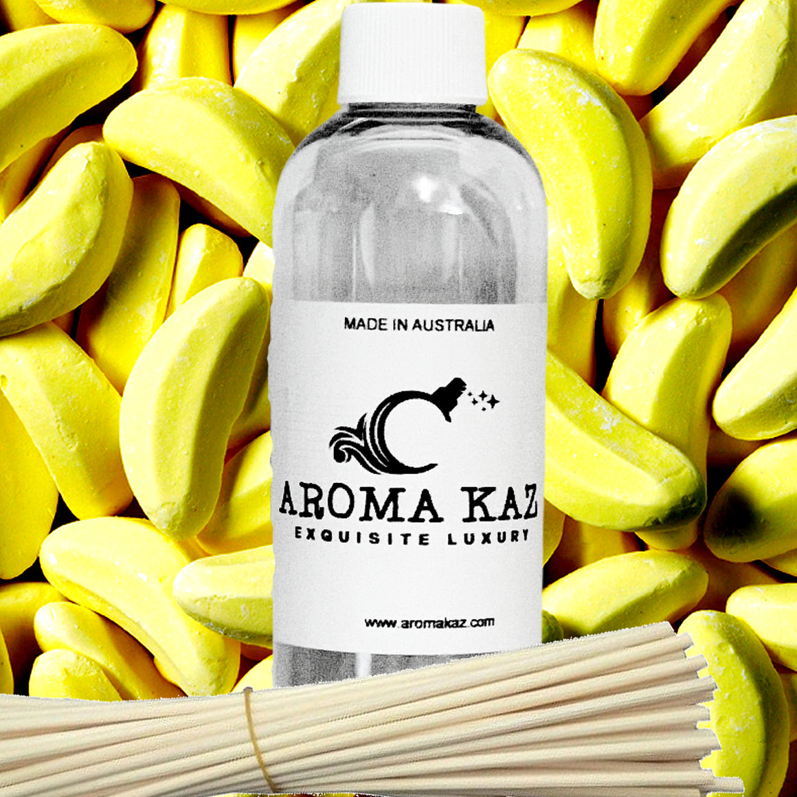 Banana Lollies Diffuser Fragrance Oil with Reeds – Vegan Cruelty-Free Home Aroma