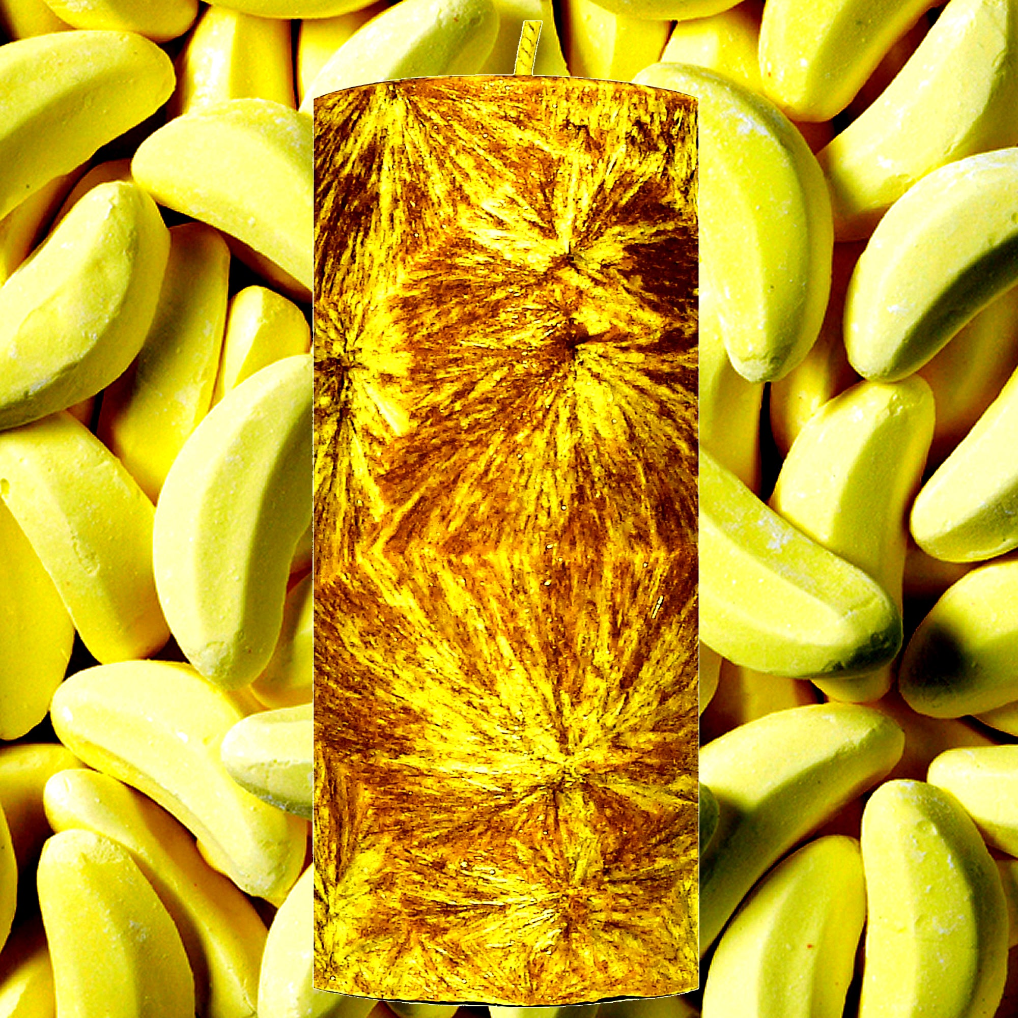Banana Lollies Pillar Candle – Plant-Based, Eco-Friendly, Vegan, Cruelty Free