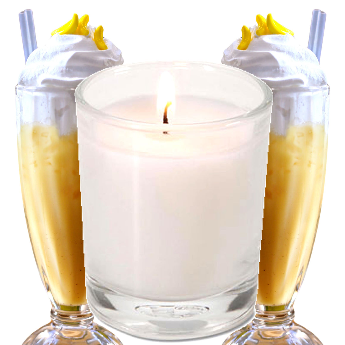Banana Milkshake Eco Soy Votive Candles – Clean Burn, Plant-Based, Vegan & Pet Safe