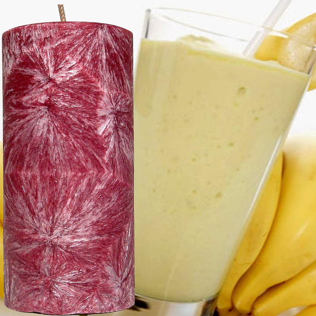 Banana Milkshake Scented Palm Wax Pillar Candle