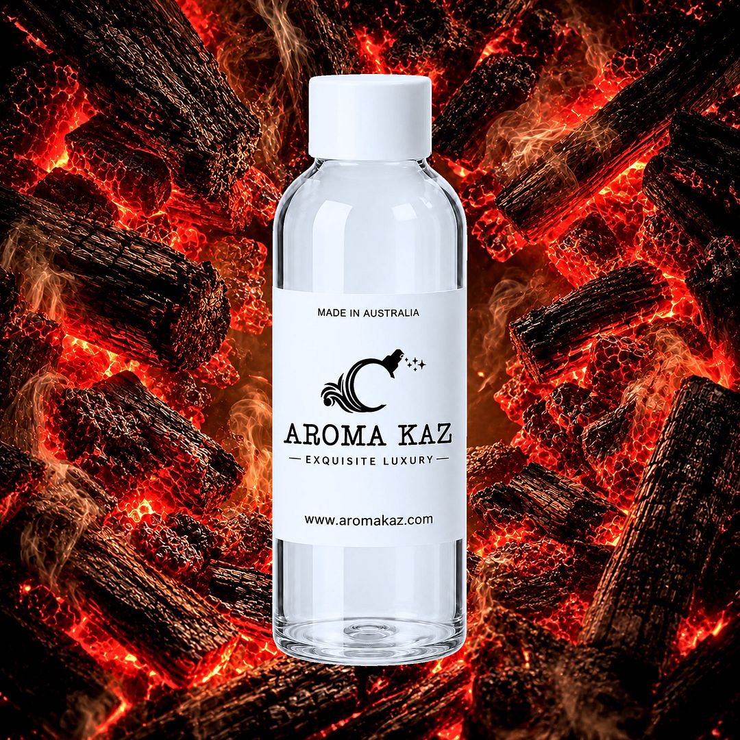 Firewood & Woodsmoke fragrance oil for candle making, soap making and perfume blending – vegan, cruelty-free featuring rich smoky firewood and glowing embers, handmade in Australia.