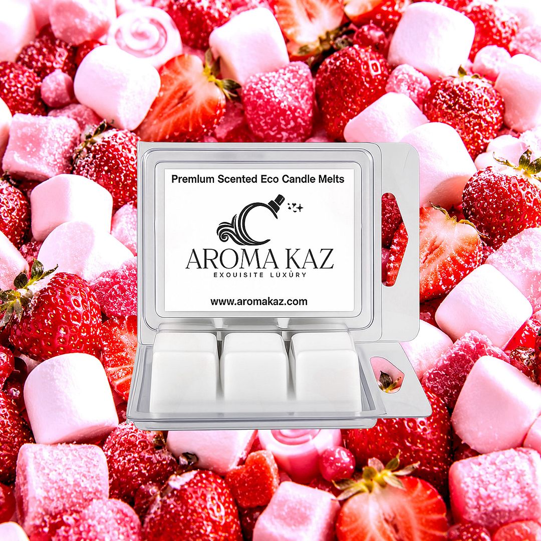 Strawberry Marshmallows eco soy wax melts – vegan, cruelty-free featuring fluffy marshmallow and sweet strawberry aroma, handmade in Australia.