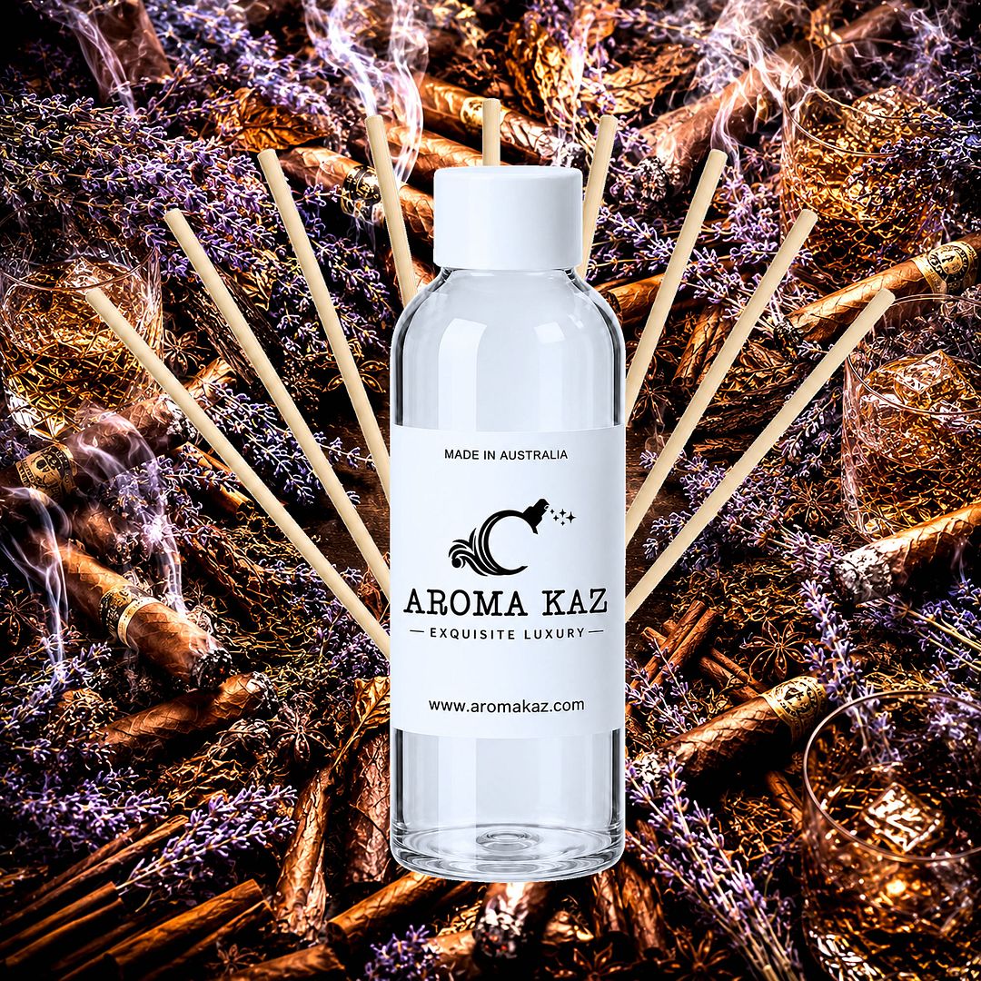 Lavender Tobacco Diffuser Fragrance Oil Refill – vegan, cruelty-free featuring floral fresh lavender, rich patchouli, warm spices and tobacco notes, handmade in Australia.