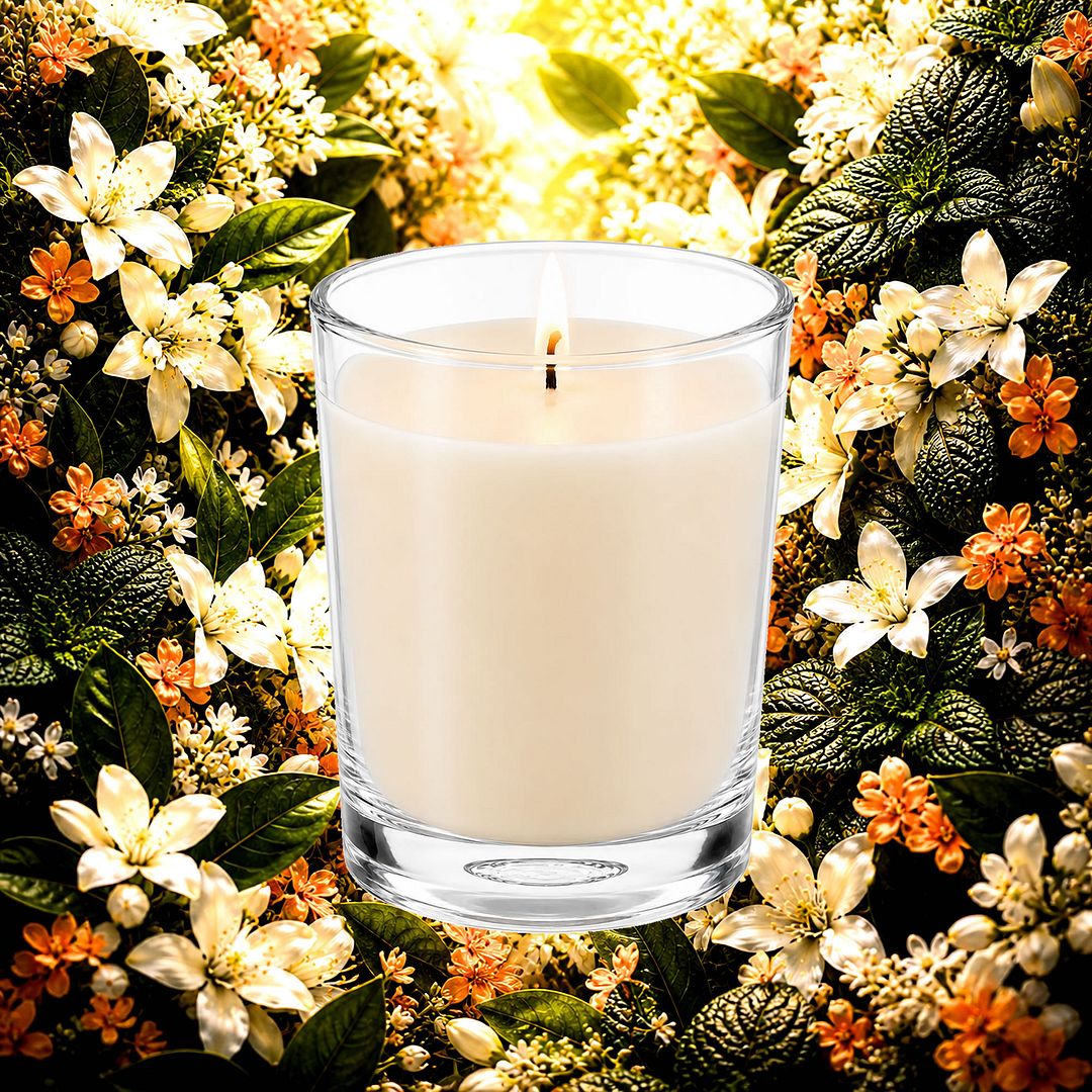 Patchouli Neroli Blossoms Scented Votive Candles eco soy plant based – vegan, cruelty-free featuring floral neroli orange blossoms and earthy patchouli, handmade in Australia.