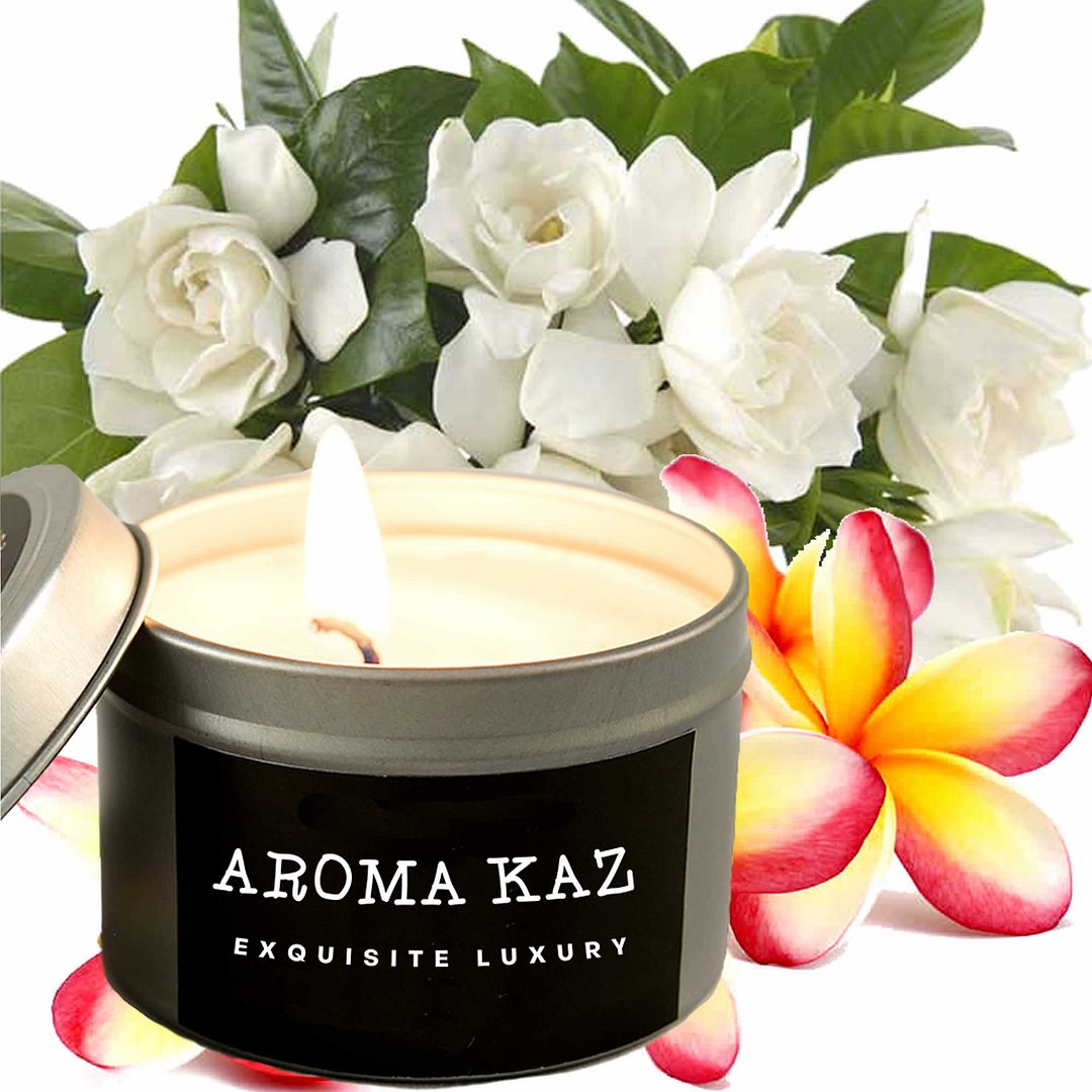 Frangipani Gardenia Jasmine Scented Eco Soy Tin Candles Hand Poured