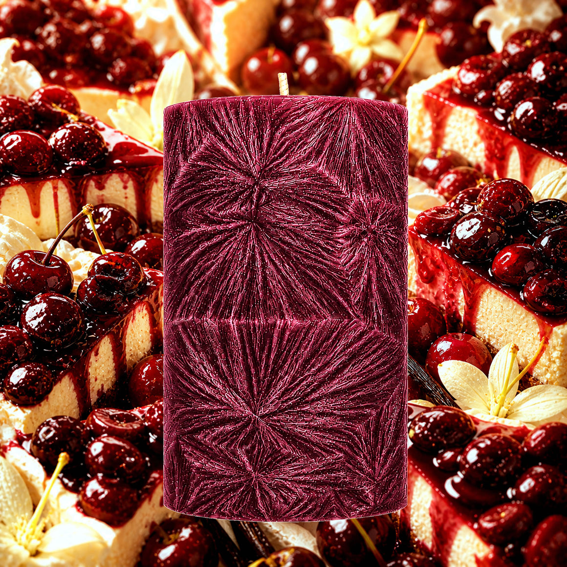 Black Cherry Cheesecake Pillar Candle