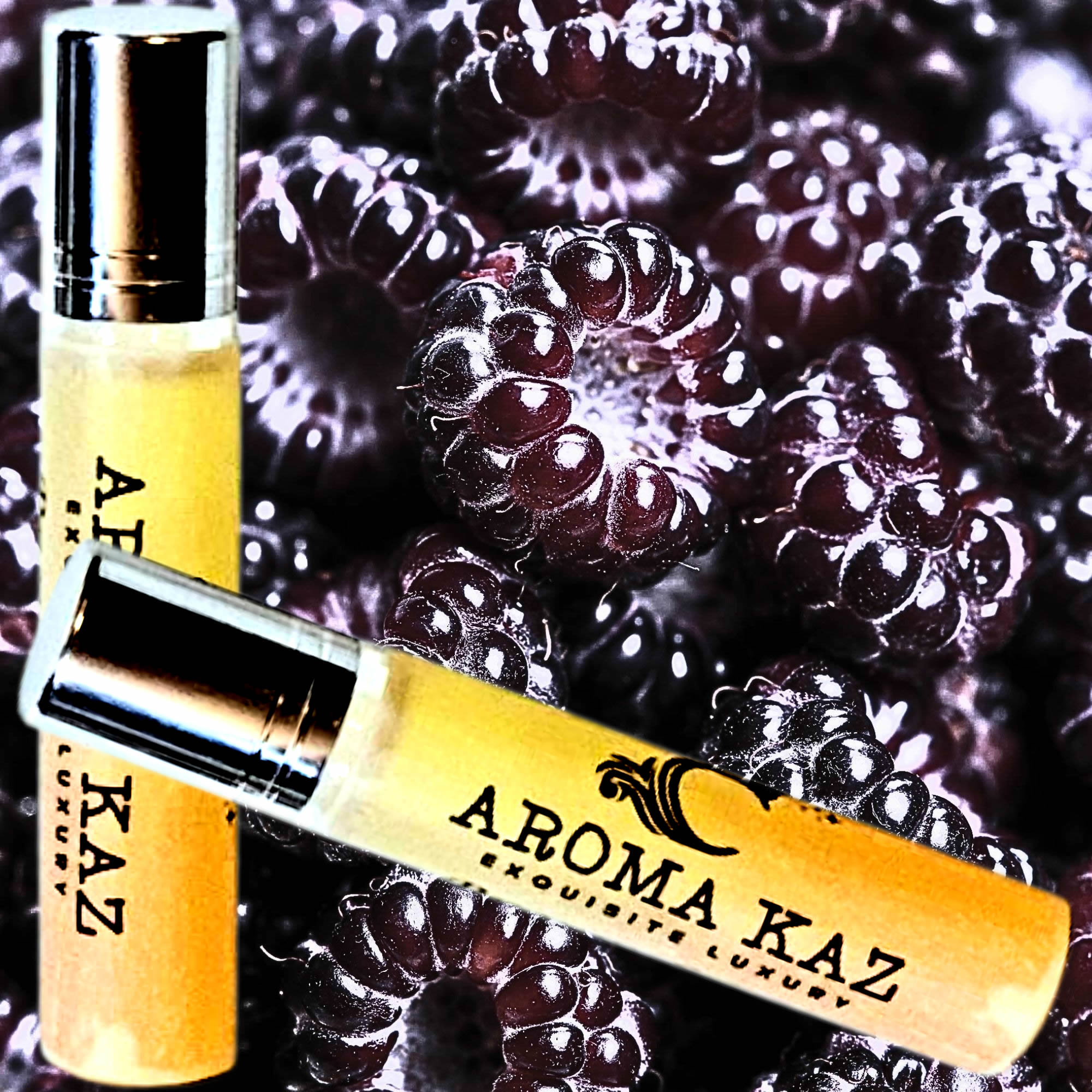 Black Raspberries Fragrance Roll On – vegan, cruelty-free perfume roll on featuring fruity berry aroma with juicy raspberry notes, handmade in Australia.